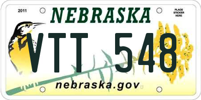 NE license plate VTT548
