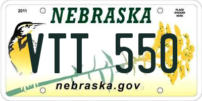 NE license plate VTT550