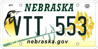 NE license plate VTT553
