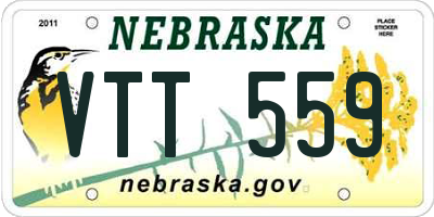 NE license plate VTT559