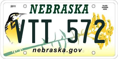 NE license plate VTT572