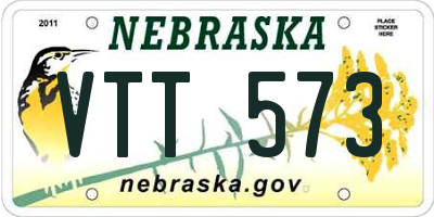 NE license plate VTT573