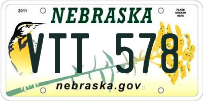 NE license plate VTT578