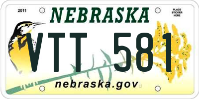 NE license plate VTT581