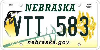 NE license plate VTT583