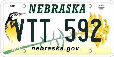 NE license plate VTT592