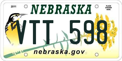 NE license plate VTT598