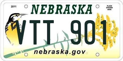 NE license plate VTT901
