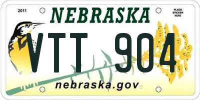 NE license plate VTT904