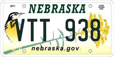NE license plate VTT938