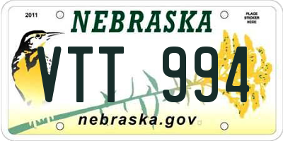 NE license plate VTT994