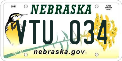 NE license plate VTU034