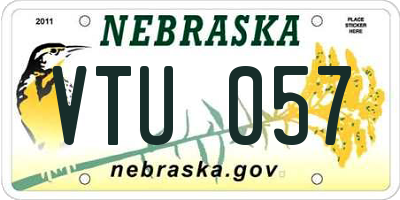 NE license plate VTU057