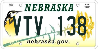 NE license plate VTV138