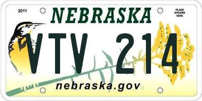 NE license plate VTV214