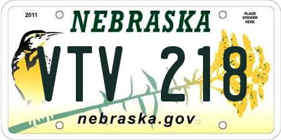 NE license plate VTV218