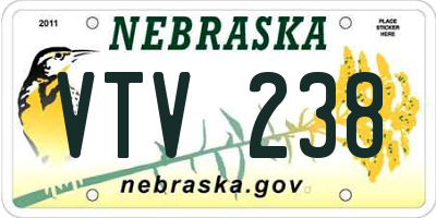 NE license plate VTV238