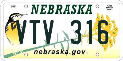 NE license plate VTV316