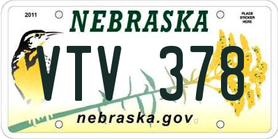 NE license plate VTV378