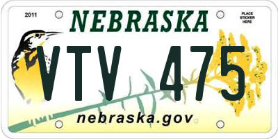 NE license plate VTV475