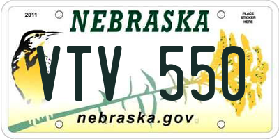 NE license plate VTV550