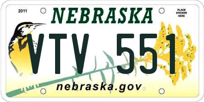 NE license plate VTV551