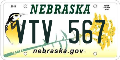 NE license plate VTV567