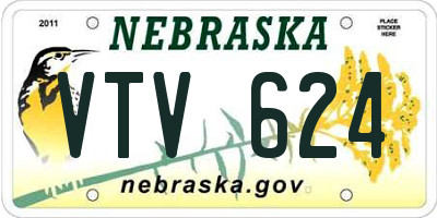 NE license plate VTV624