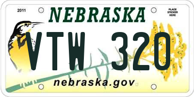 NE license plate VTW320