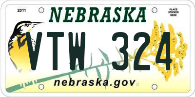 NE license plate VTW324