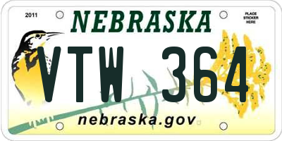 NE license plate VTW364