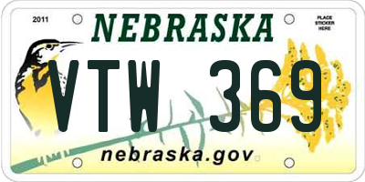 NE license plate VTW369