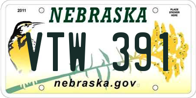 NE license plate VTW391