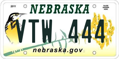 NE license plate VTW444