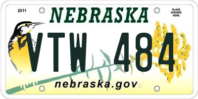 NE license plate VTW484