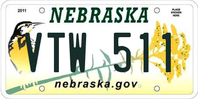 NE license plate VTW511
