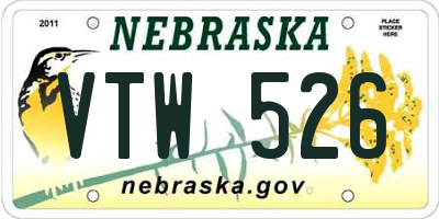 NE license plate VTW526