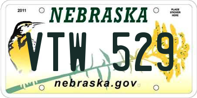NE license plate VTW529