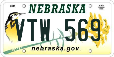 NE license plate VTW569