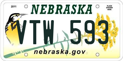 NE license plate VTW593