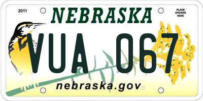 NE license plate VUA067