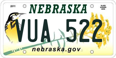 NE license plate VUA522