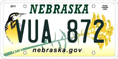 NE license plate VUA872