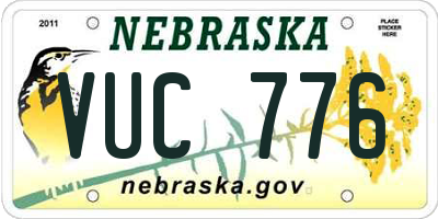 NE license plate VUC776