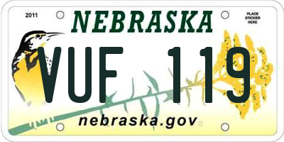 NE license plate VUF119