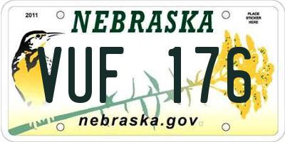 NE license plate VUF176
