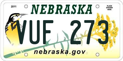 NE license plate VUF273