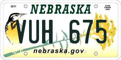 NE license plate VUH675