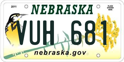 NE license plate VUH681