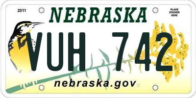 NE license plate VUH742